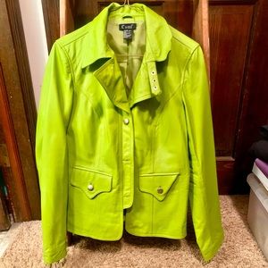 Lime Green Leather Jacket